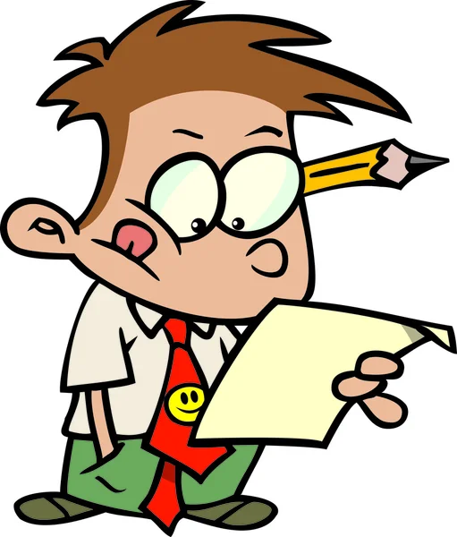 Cartoon jongen zakelijke memo — Stockvector