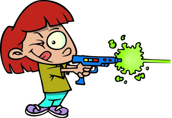 Cartoon girl avec laser tag — Image vectorielle