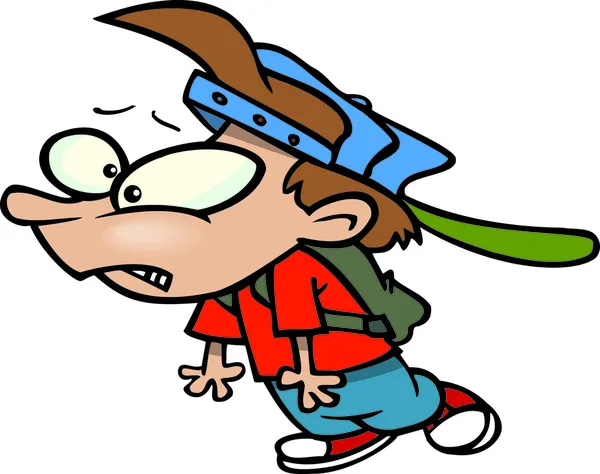 Cartoon Boy torna a scuola — Vettoriale Stock