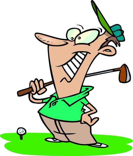 Cartoon golf spelare — Stock vektor