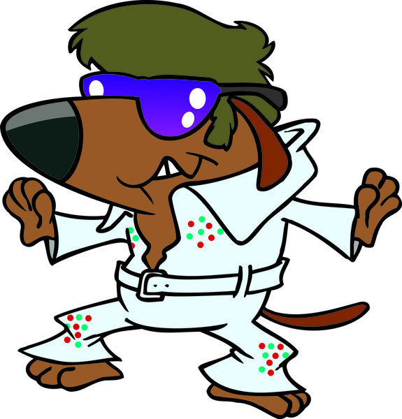 Cartoon dog elvis