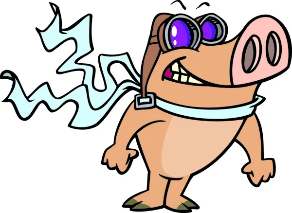 Cartoon-Schweineflieger — Stockvektor