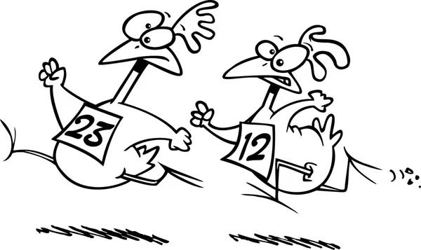 การ์ตูนแข่งไก่ — ภาพเวกเตอร์สต็อก