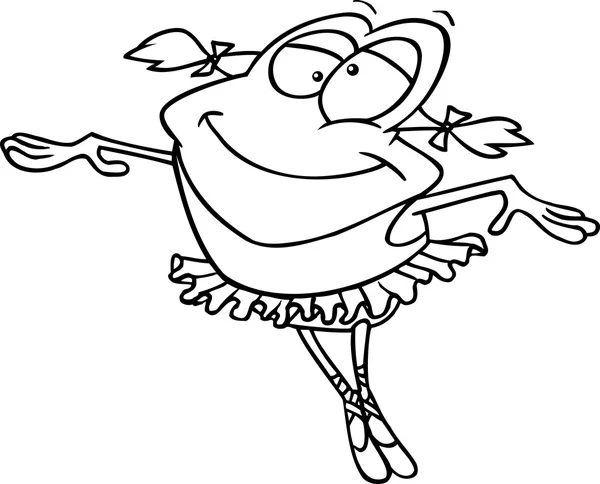 Cartoon ballerina kikker — Stockvector