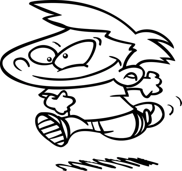 Dibujos animados niño corriendo — Vector de stock