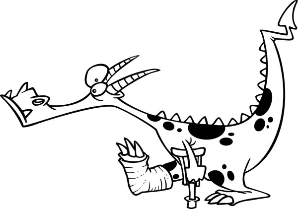 Béquilles de dragon de bande dessinée — Image vectorielle