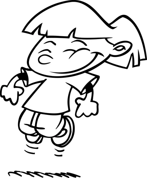 Cartone animato ragazza felice — Vettoriale Stock