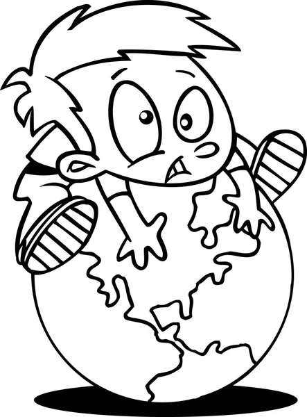 Cartoon garçon de la terre — Image vectorielle
