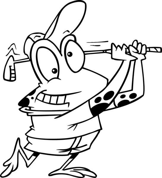 Kreslený žabák hrát golf — Stockový vektor