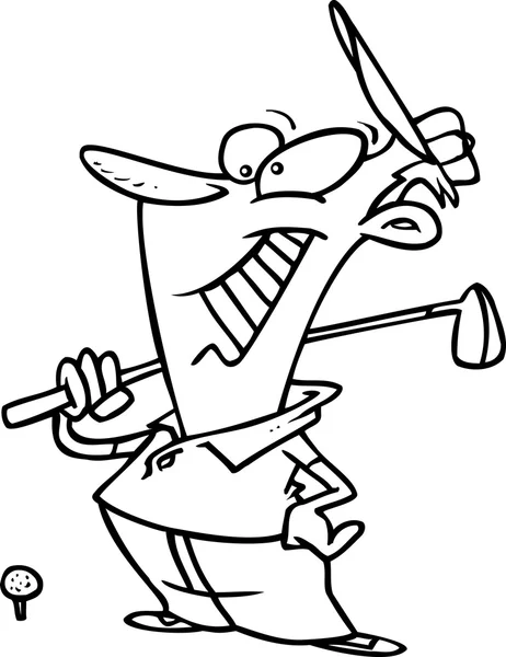 Cartoon man golfen — Stockvector