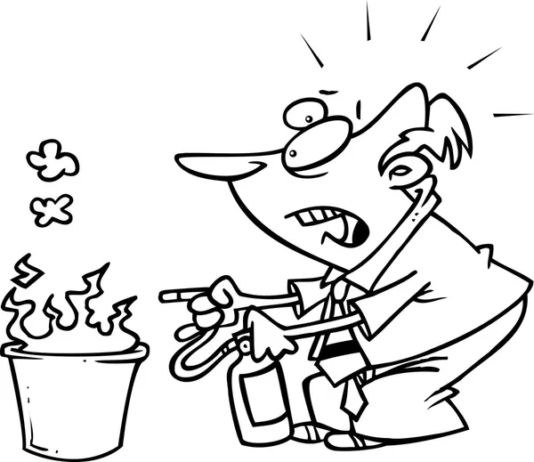 Extintor de fogo dos desenhos animados — Vetor de Stock