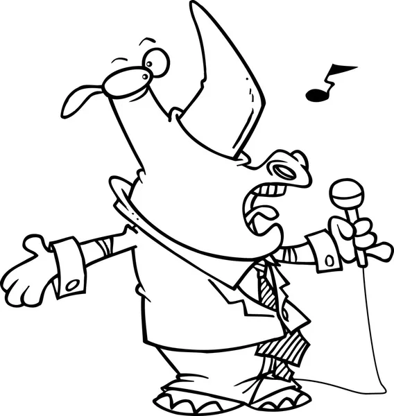 Cartoon zingen rhino Rechtenvrije Stockillustraties