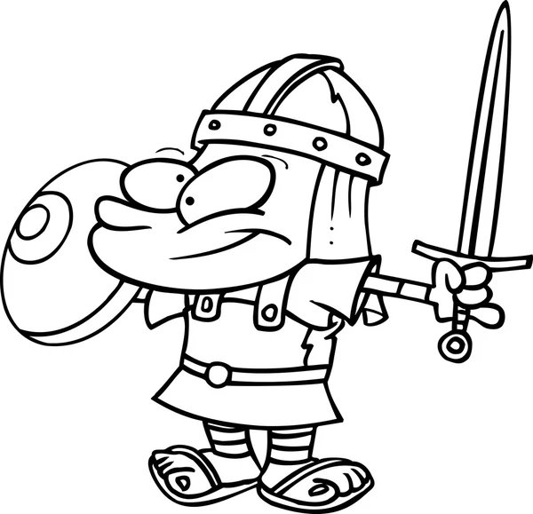 Cartoon Young Warrior Boy Stock Illustration