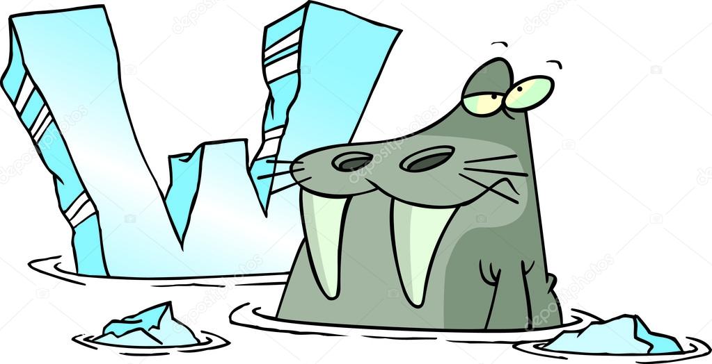 Cartoon Walrus Alphabet Letter W Stock Vector Image By C Ronleishman