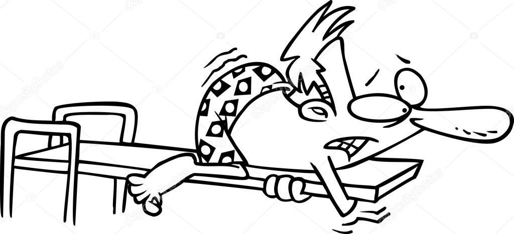 Cartoon Diving Board Fear Stock Vector Cartoon Diving Board Fear Stock Vector
