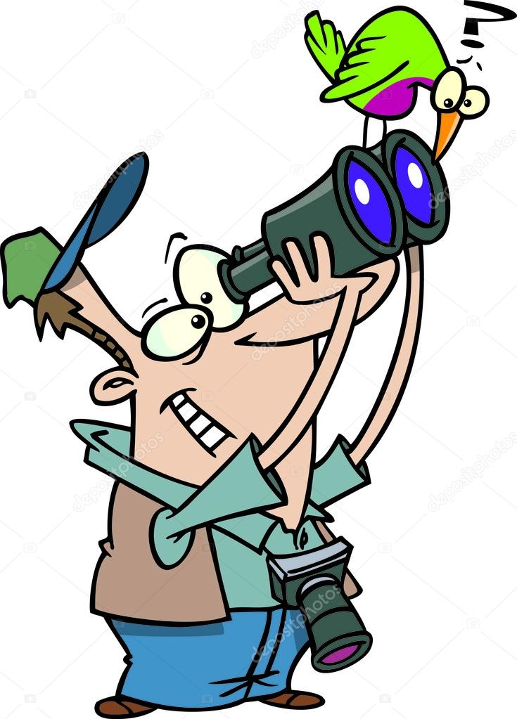 Cartoon Bird Watcher — Stock Vector © Ronleishman 13951129