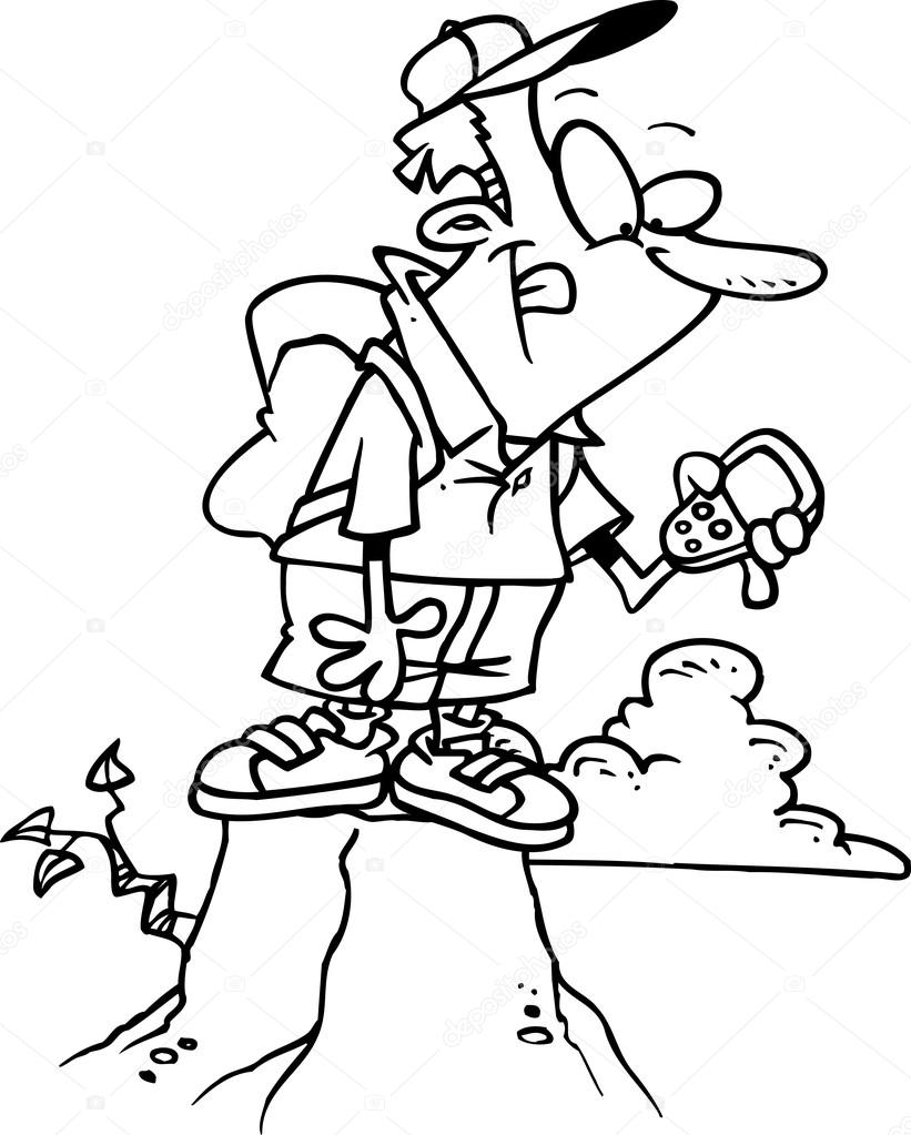 Cartoon GPS Hiker