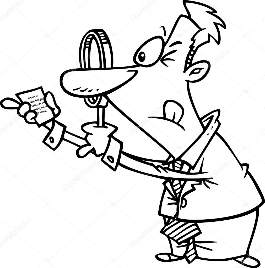Caucasian man using a magnifying glass to read the fine print on a small document