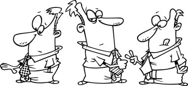 karikatür işadamları taş kağıt makas oynarken