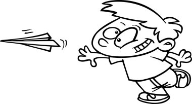 karikatür kağıt uçak