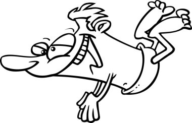 Cartoon man diving