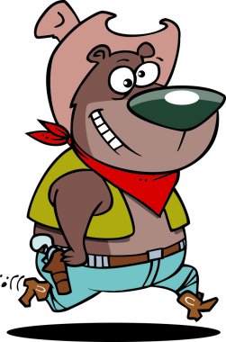 karikatür ayı kovboy