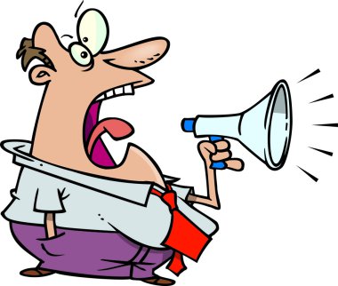 çizgi adam ve megafon