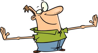 karikatür eliyle ağzını aç