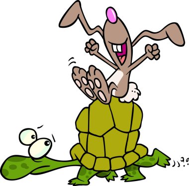 karikatür tavşan ve kaplumbağa