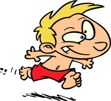 çizgi film çocuk yüzücü