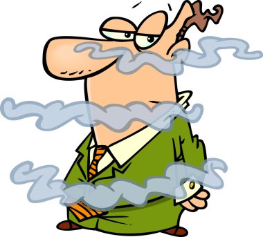 karikatür işadamı bir siste