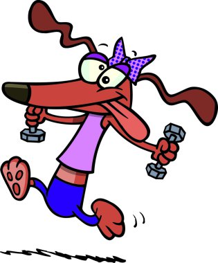 karikatür fitness köpek