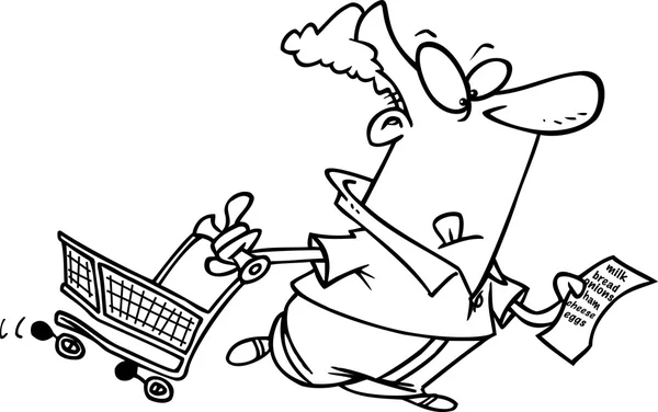 Uomo cartone animato Shopping — Vettoriale Stock