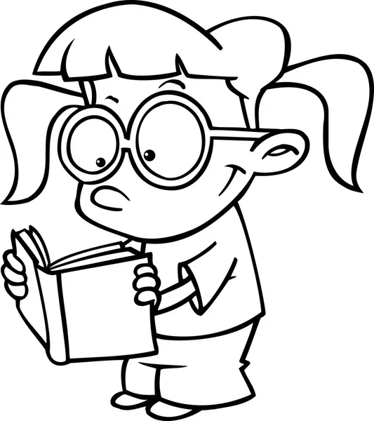 Kreskówka Dziewczyna czytająca — Wektor stockowy