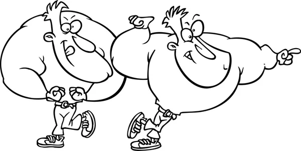 Bodybuilders pompalanır karikatür — Stok Vektör