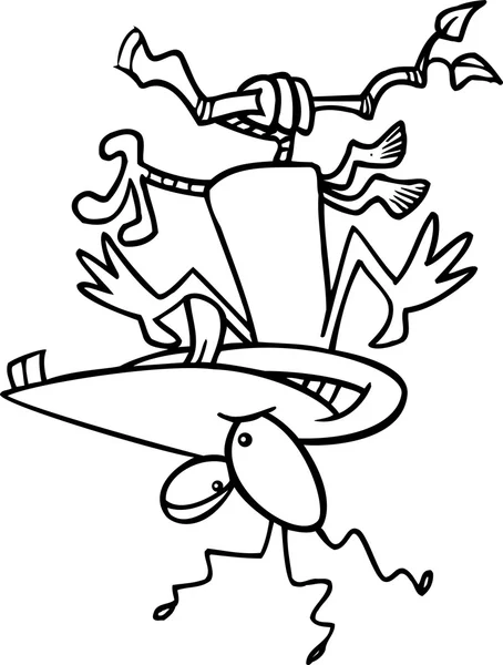 Мультфильм ореховая птица, висящая вверх ногами — стоковый вектор