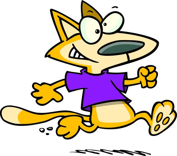 Cartoon-Katze läuft — Stockvektor