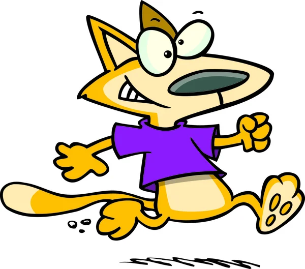 Dibujos animados gato corriendo — Vector de stock