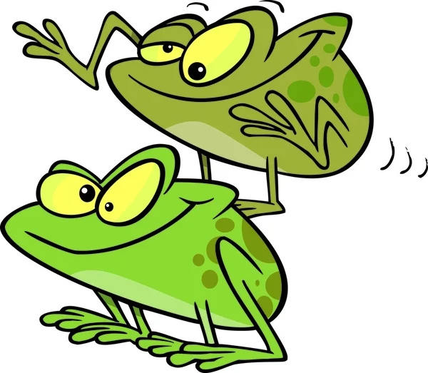 Kreskówka żaby leapfrog — Wektor stockowy