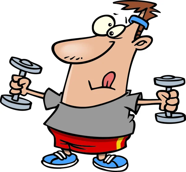 Cartoon Man Exercising — Stock Vector