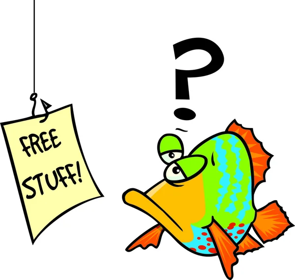 Señuelo de pescado de dibujos animados — Vector de stock