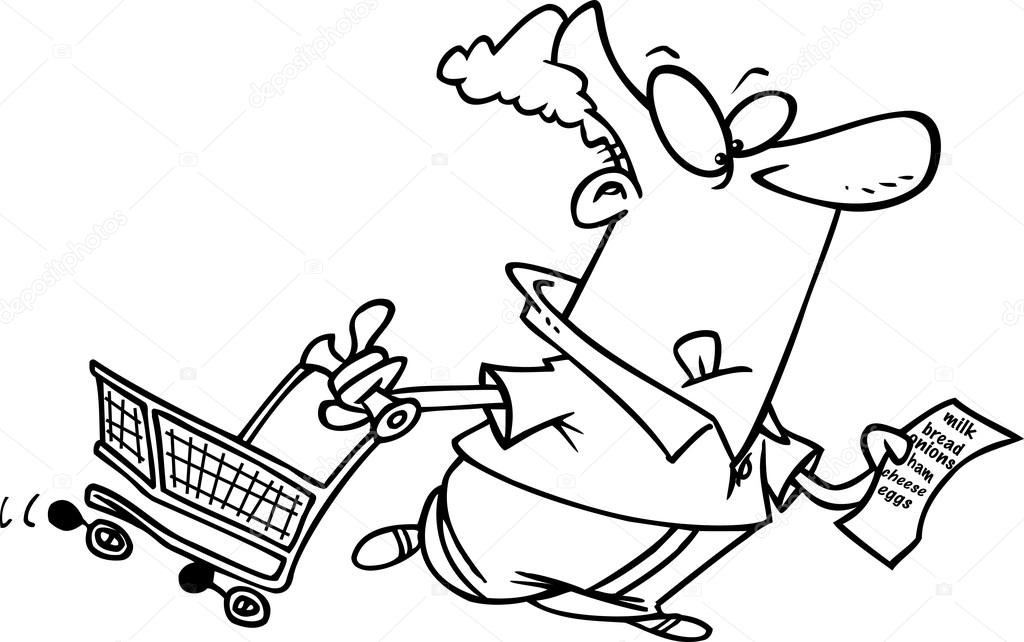 Cartoon Man Shopping Stock Vector Image by ©ronleishman #13978328