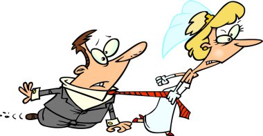 karikatür gelin ve damat