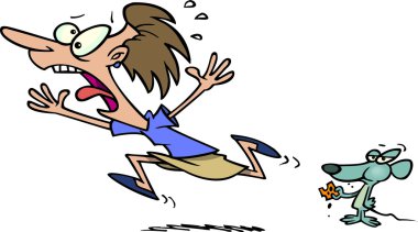 çizgi film kadın fare korkuyor