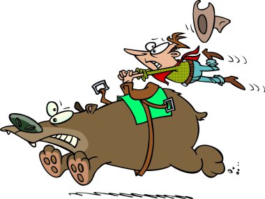 karikatür ayı binici