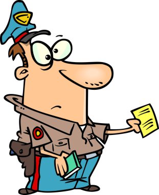 karikatür polis bilet yazma