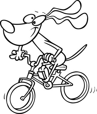 karikatür köpek Bisiklet