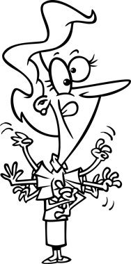 iletişim karikatür kadın