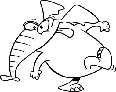 çizgi film fil koşmaya hazır