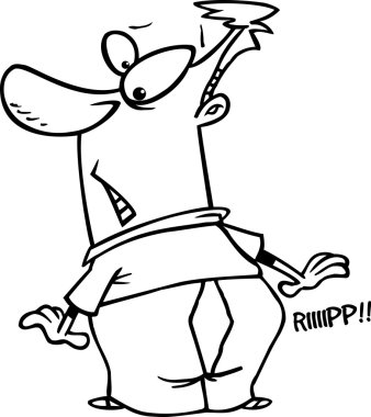 karikatür pantolon rip